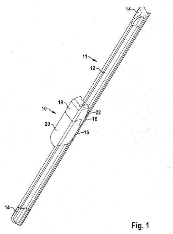 Dispositivo de conexión para la unión articulada de una escobilla del limpiaparabrisas con un brazo de limpiaparabrisas y un adaptador.