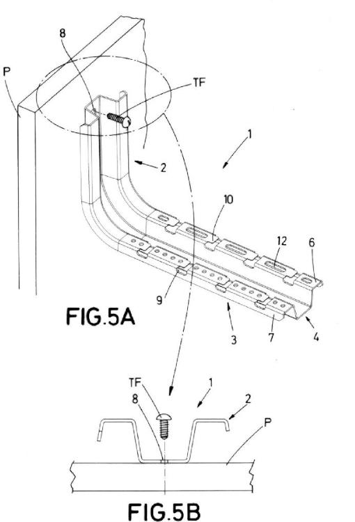 Ilustración 4 de la Galería de ilustraciones de Perfil tipo omega universal para soporte y sujeción de canalizaciones para cables con aplicación directa al paramento de fijación