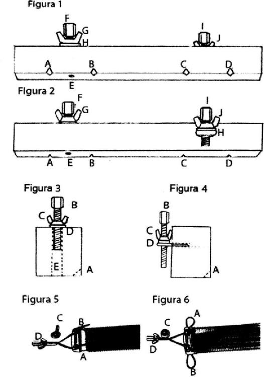 Dispositivo con sistema de sujeción flotante de bordones metálicos modificados en dos piezas para cajón con mecanismos independientes de tensión final.