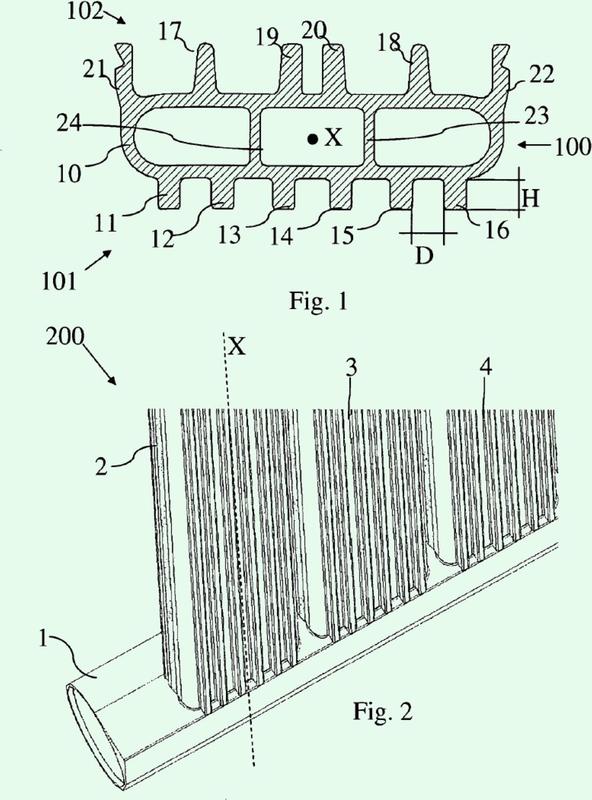 Una barra de sección tubular para un radiador bifásico, y radiador bifásico asociado.