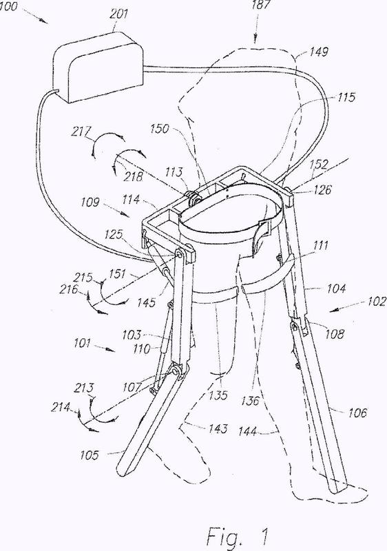 Dispositivo y método para disminuir el consumo de energía de una persona mediante el uso de un exoesqueleto de extremidad inferior.