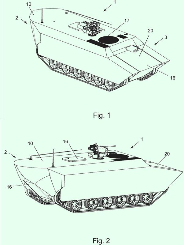 Módulo de flotación para un vehículo militar.