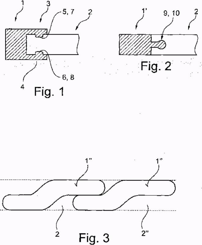 Pieza para extender la anchura de una cinta modular.