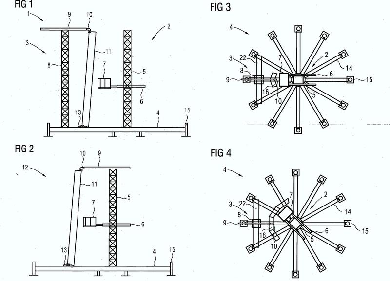 Plataforma de ensamblaje para el ensamblaje de una torre de turbina eólica o secciones de torre de turbina eólica.