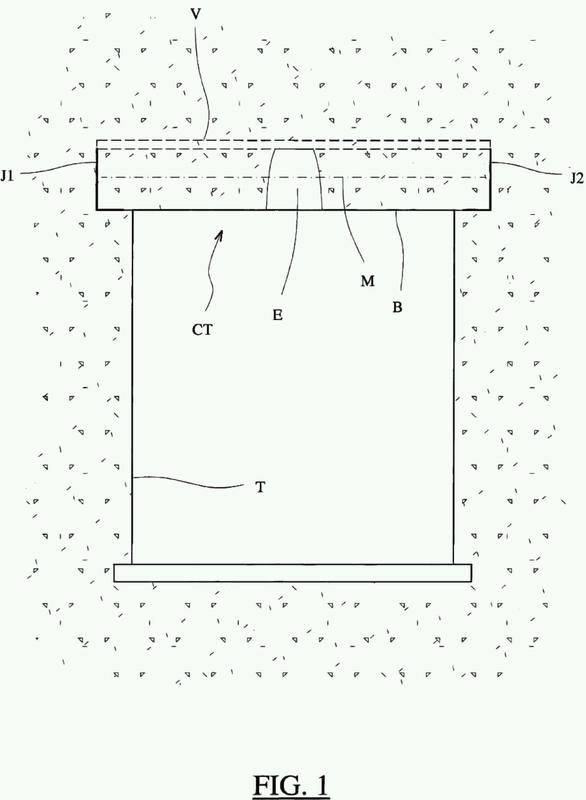 Caja-túnel que incorpora un armazón de refuerzo de su estructura.