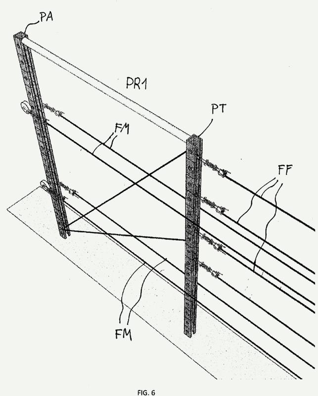 Dispositivo para la fijación y el ajuste de alambres de soporte en una fila de plantas.