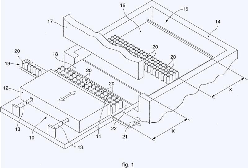 Dispositivo para introducir botellas en una cámara de liofilización.