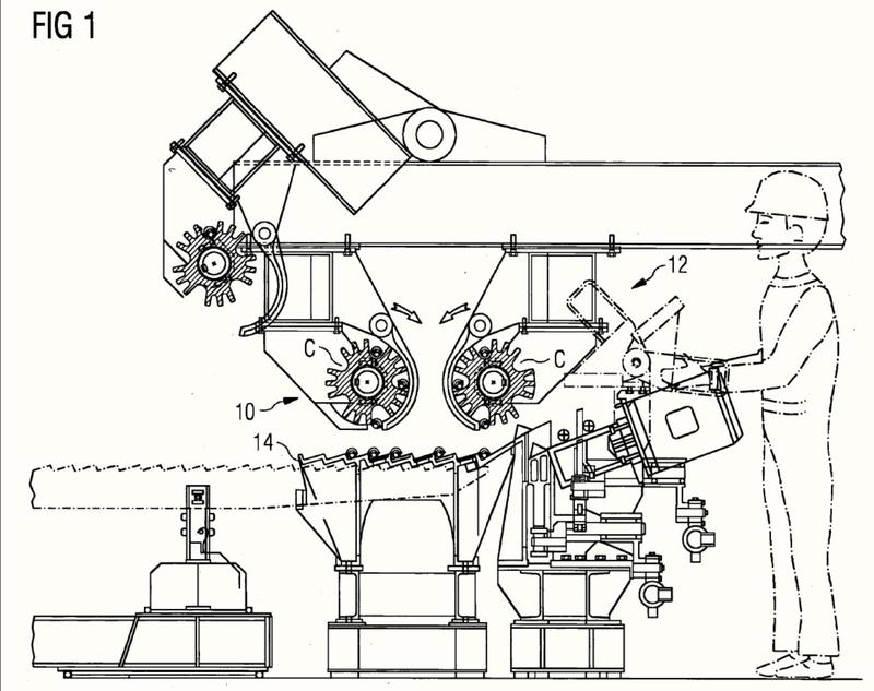 Ilustración 4 de la Galería de ilustraciones de Aparato, sistema y procedimiento para manipular productos laminados largos procedentes de diferentes líneas de un tren de laminación