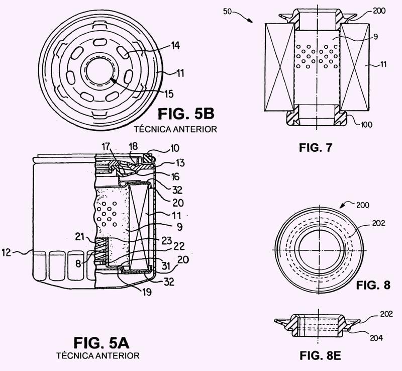 Ilustración 2 de la Galería de ilustraciones de Combinación de elemento elástico de una pieza con soporte en la parte inferior y cierre estanco del extremo de la válvula de descarga, para filtros para fluidos