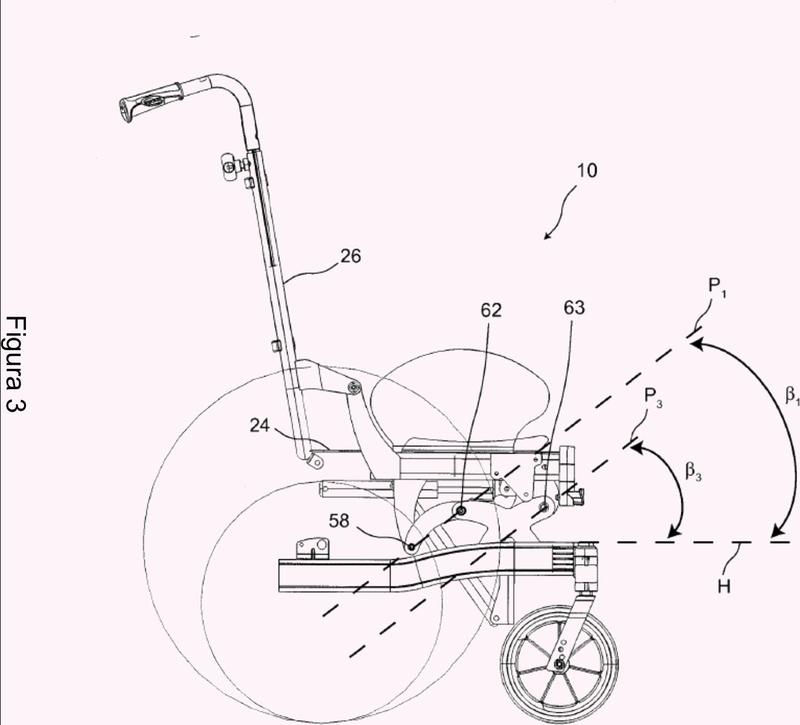 Silla de ruedas que incluye un asiento inclinable.