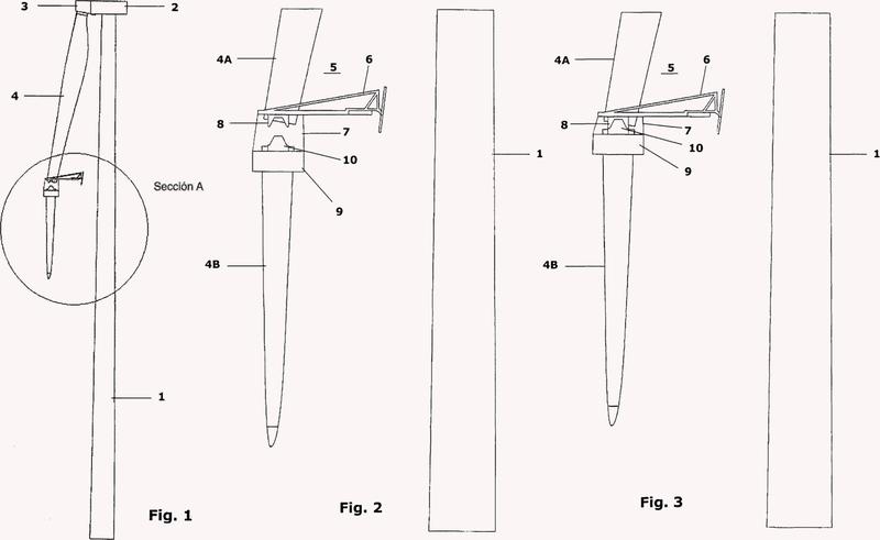 Dispositivo de elevación para conectar dos segmentos de pala de rotor de una turbina eólica.