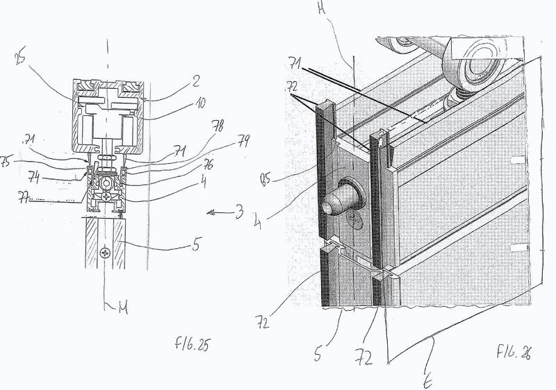 Ilustración 3 de la Galería de ilustraciones de Sistema de panel deslizante con mecanismo de enclavamiento y dispositivo indicador para indicar un estado de enclavamientos de un elemento de hoja de puerta