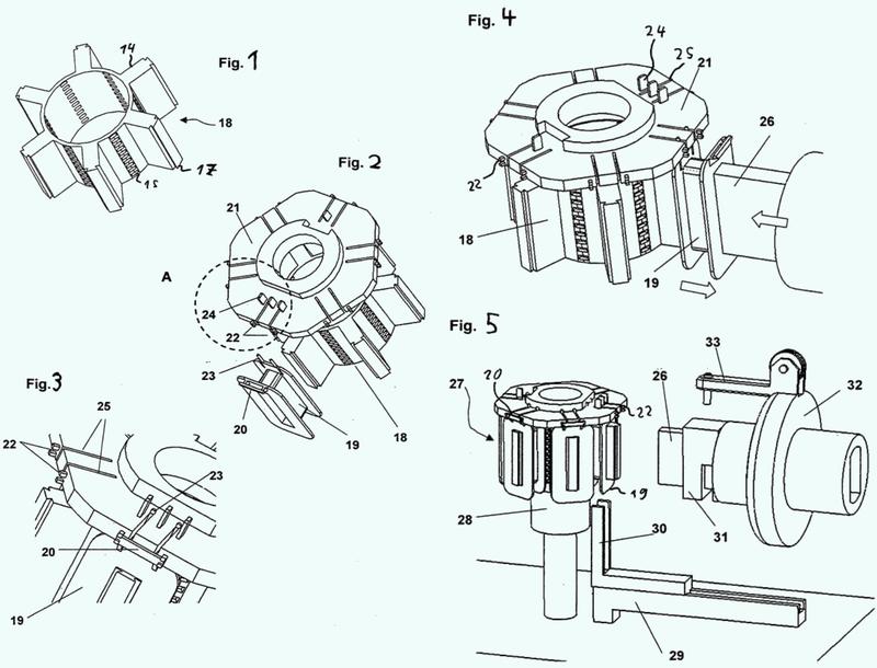 Método y dispositivo para el bobinado de disposiciones de polos en forma de estrella para estatores de motores de rotor interno.
