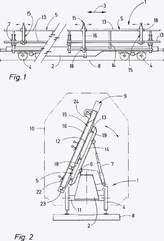 Fijación de carga para un vagón de transporte de agujas de cambio.