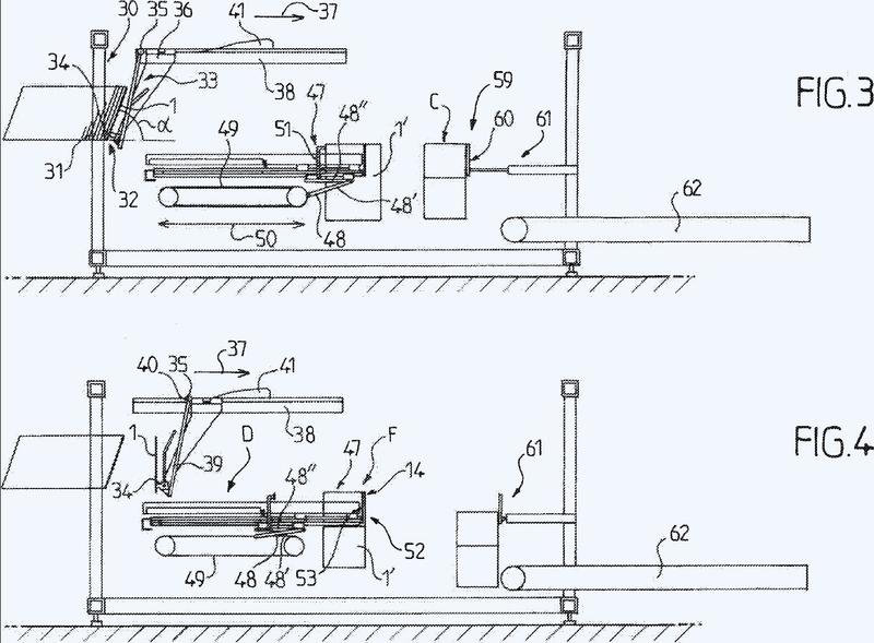 Ilustración 1 de la Galería de ilustraciones de Procedimiento y máquina para la formación de una caja por deposición en un soporte en V