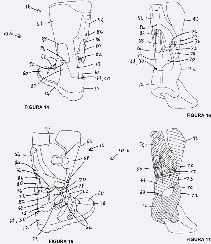 Artículo de calzado con protección de tobillo bloqueable.