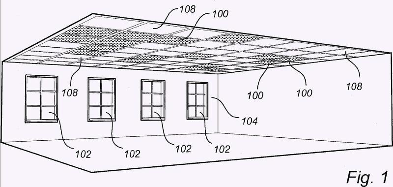 Baldosas de iluminación incorporadas en techo con una distribución de luminancia adaptativa.