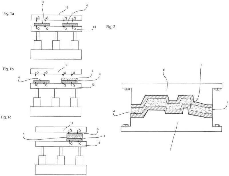 Procedimiento para producir una estructura plana en una realización de estructura ligera de tipo sándwich.